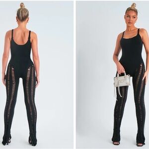 Missy Empire Black Knit Jumpsuit